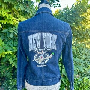 Women's "Looney Tunes New York Brooklyn" Jean Jacket Ann Taylor XS